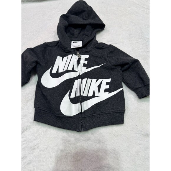 Nike‎ Jacket Baby Sz 3 Months Black Hood Full Zip Unisex 52-56 Cm EUC - Picture 2 of 11